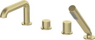 Смеситель для ванны DEANTE SILIA HEXA BHS_R14M, 4-отверствия, с душевым набором, брашированное золото BHS_R14M фото