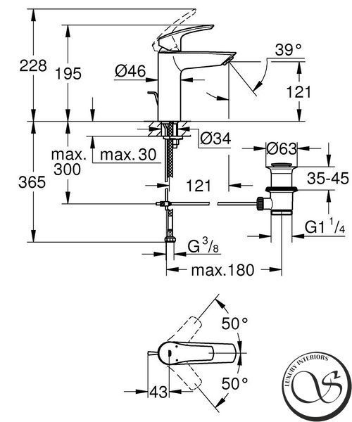 Смеситель для умывальника Grohe Eurosmart New M, черный матовый (233242433) 233242433 фото
