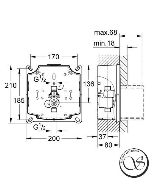 Kit de montare pentru plăci de bord Tectron GROHE Rapido UMB (38787000) 38787000 foto