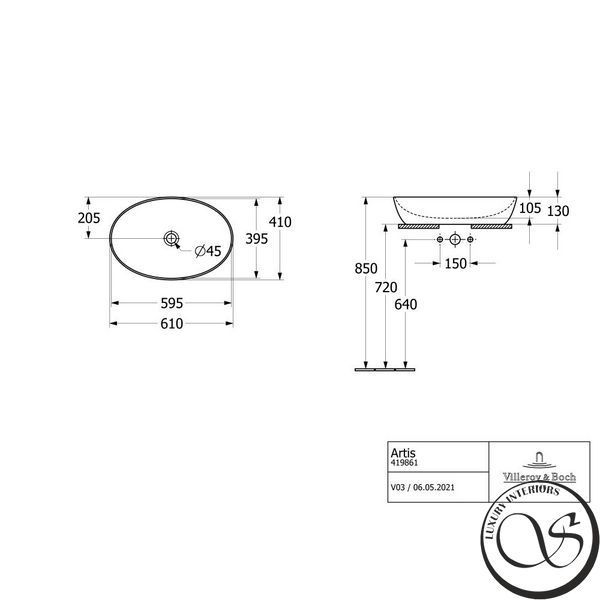 Lavoar Villeroy & Boch ARTIS Titan Ceram 41986101 41986101 foto