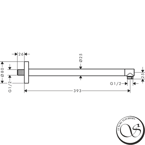 Душевой кронштейн Hansgrohe Pulsify S 24357700 настенный 390 мм матовый белый 24357700 фото