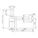 Сифон для умывальника IMPRESE d12600301S i-SEW с накидной гайкой 1 1/4", пластик хром, колбовый, сливная трубка d32х250 с розеткой d12600301S фото 2