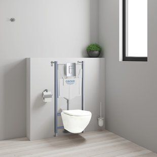 Инсталляция для унитаза Grohe RAPID SL и подвесной унитаз Imprese BILOVEC Rimles 38840000+3855800M+38732000+i11546 фото