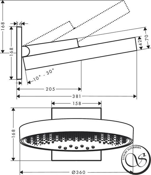 Duș suspendat Hansgrohe Rainfinity 3JET 360 mm (26234700) 26234700 foto