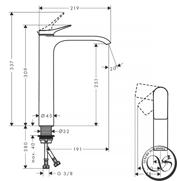 Baterie lavoar Hansgrohe Vivenis CoolStart 75045140 fără garnitură, bronz mat 75045140 foto