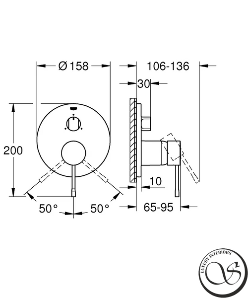 Смеситель GROHE Essence 24169A01 однорычажный скрытого монтажа брашированный графит 24169A01 фото