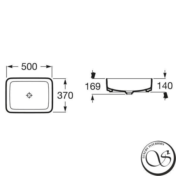 Умывальник накладной ROCA A327530000&nbsp;Inspira Square белый 500x370 A327530000 фото