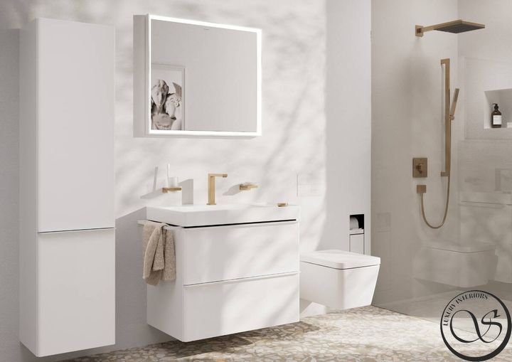 Duș de perete Hansgrohe Pulsify E 260 1jet EcoSmart+, bronz periat (24333140) 24333140 foto