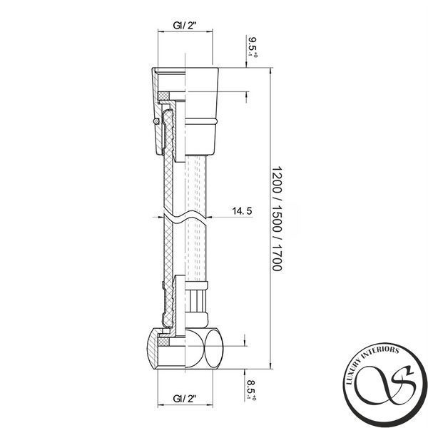 Furtun de duș IMPRESE f03600101AE PVC 1200 mm blister anti-twist f03600101AE foto