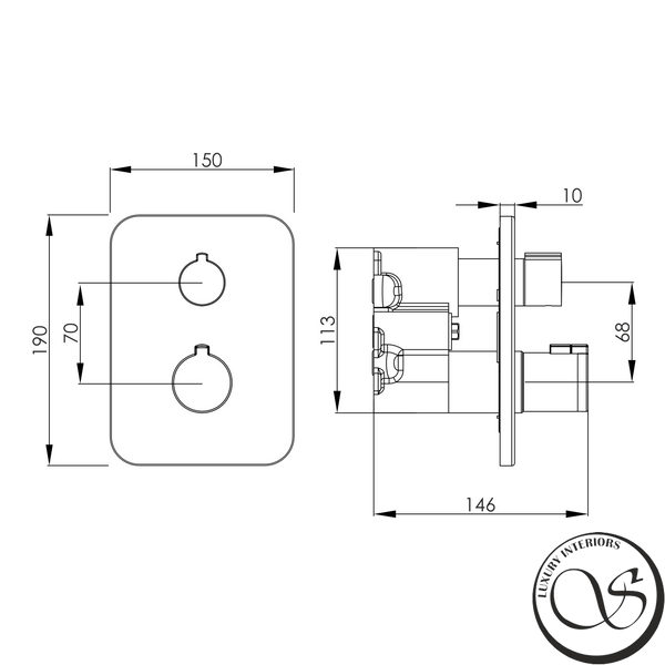 Baterie &icirc;ncastrată IMPRESE BILOVEC f04600910AB (termostat 3 funcții), negru mat f04600910AB foto