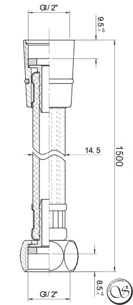 Furtun de duș IMPRESE f03600101AF PVC 1500 mm blister anti-twist f03600101AF foto