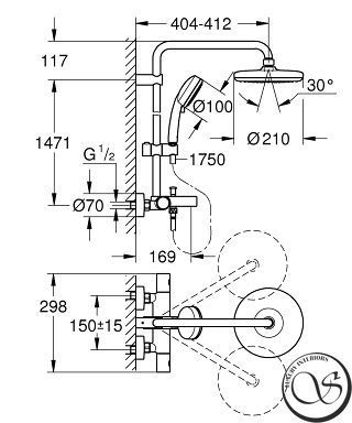 Душевая система Grohe New Tempesta Cosmopolitan 210 (26223001) 26223001 фото