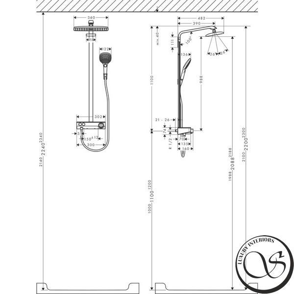 Душевая система Hansgrohe Raindance E Showerpipe 360 1jet (27288400) 27288400 фото