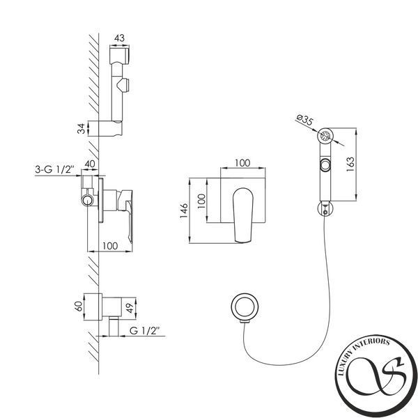 Набор гигиенический Imprese VYSKOV VR15340Z-BT со смесителем VR15340Z-BT фото