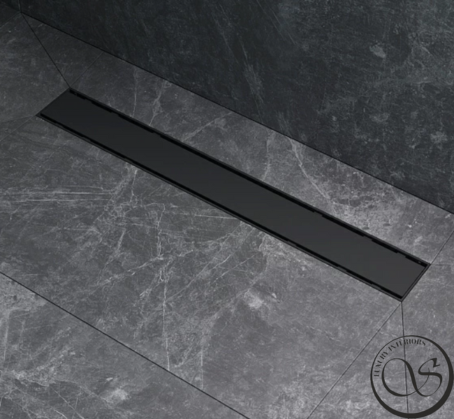Dren MAG 80 cm, negru cu gratar de faianta A02S-Black 80mm foto