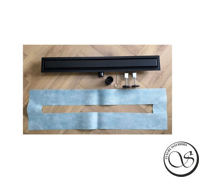 Dren MAG 80 cm, negru cu gratar de faianta A02S-Black 80mm foto