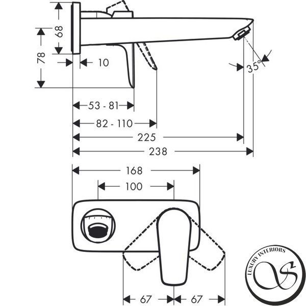 Baterie lavoar 240 fără gunoi Hansgrohe Talis E 71734700 71734700 foto