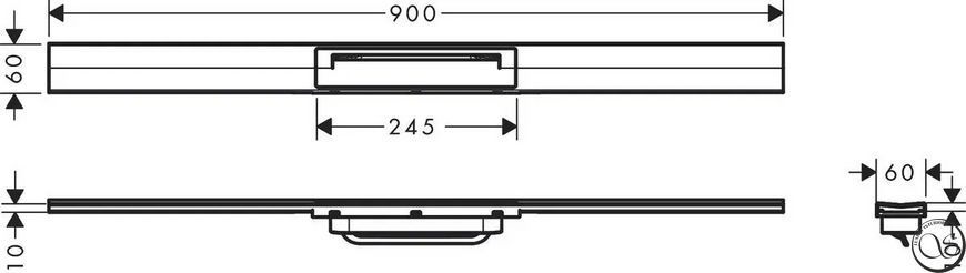 Внешняя часть слива Hansgrohe 56045990 для душа 900 мм RainDrain Flex золото 56045990 фото