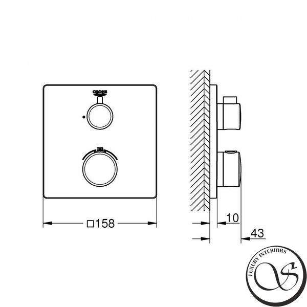 Термостат для душа с переключателем на 1 положение GROHE GROHTHERM 24078000 24078000 фото