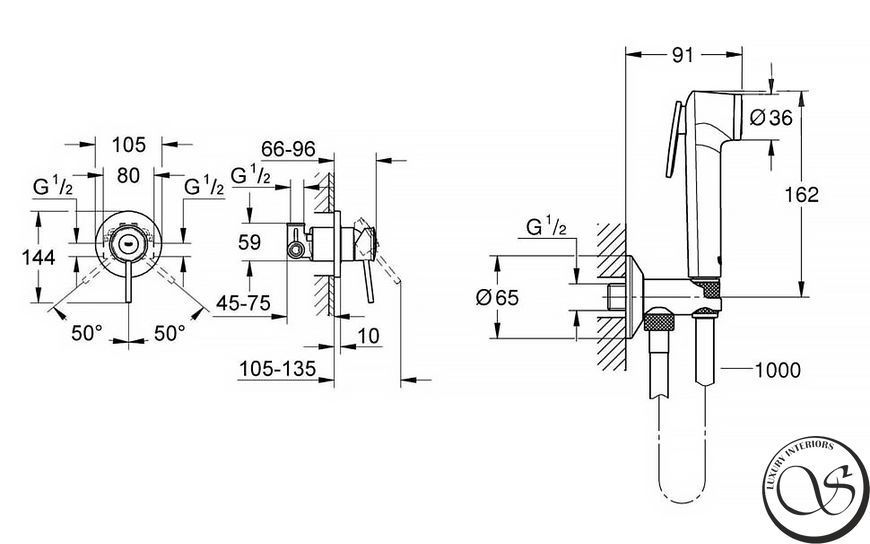 Набор гигиенический GROHE BAU CLASSIC UA2904800S (29048000+26358000) UA2904800S фото