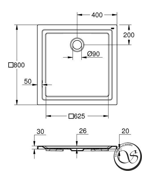 Душевой поддон Grohe 800х800, универсальный, белый (39302000) 39302000 фото