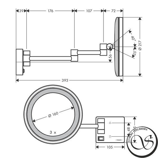 Зеркало с LED подсветкой Hansgrohe AddStoris (41790700) 41790700 фото