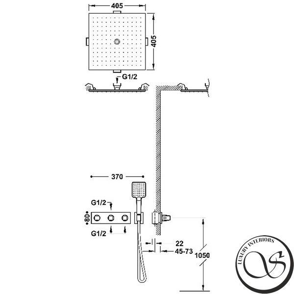 Sistem de dus Tres B-SYSTEM 30725306OPM instalatie ascunsa pentru dus 30725306OPM foto