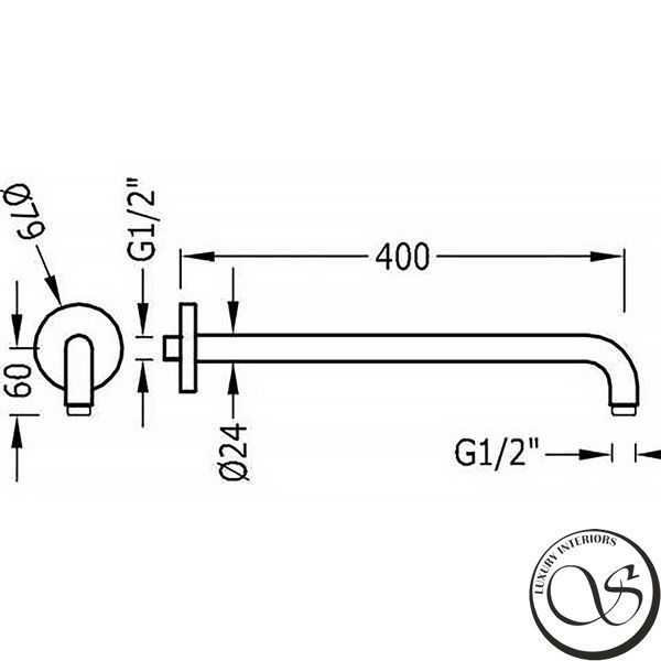 Suport dus 400 mm Tres Showers Head 13462104NM negru mat 13462104NM foto