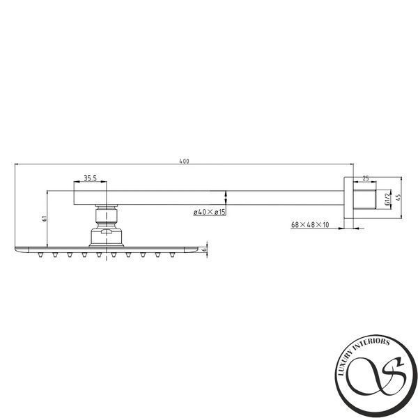 Duș deasupra IMPRESE BRECLAV 15245WS crom 300x200 mm suport alamă albă 15245WS foto