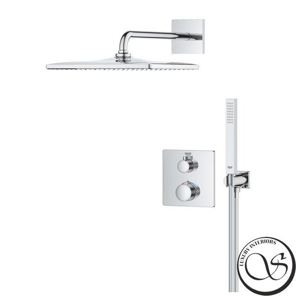 Набор для душа GROHE GROHTHERM 34870000 скрытого монтажа с верхним душем 310 Cube, хром 34870000 фото