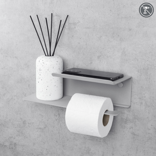 Suport pentru h&acirc;rtie igienică cu raft DASKE FLEX PH/LF-0348GR PH/LF-0348GR foto