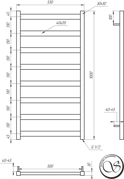 Radiator Genesis MAXI 1000x530 9005  СТ structural negru Maxi 1200x530 7016 foto