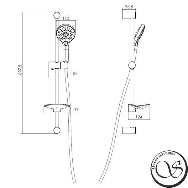 Tija dus L-66 cm IMPRESE 6601103 crom 6601103 foto