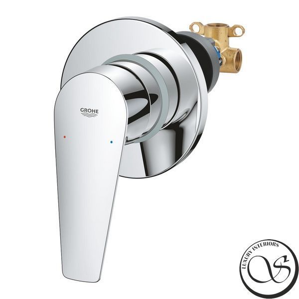 Baterie duș Grohe BauEdge New 29040001 cu monocomandă, crom 29040001 foto