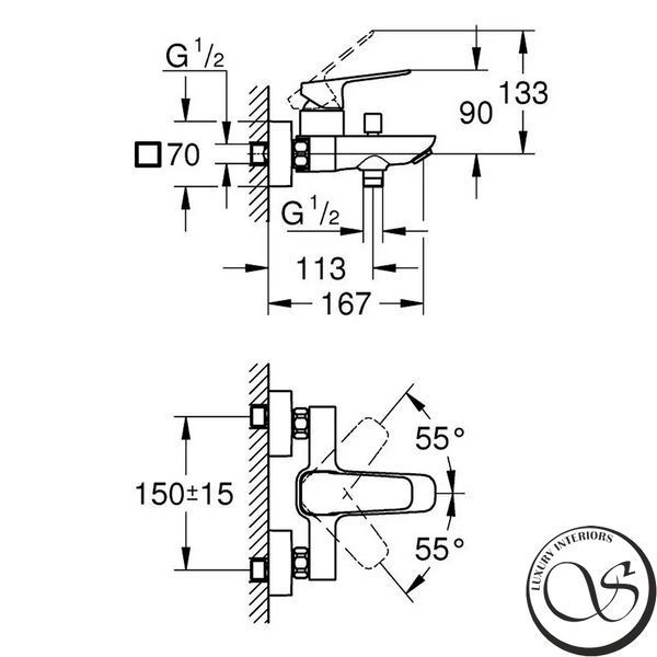 Baterie cada Grohe Cubeo 1018130000 crom 1018130000 foto