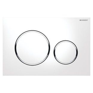 Клавиша смыва GEBERIT SIGMA20 ROUND 115.882.KJ.1 для двойного смыва, белый/глянцевый хром 115.882.KJ.1 фото