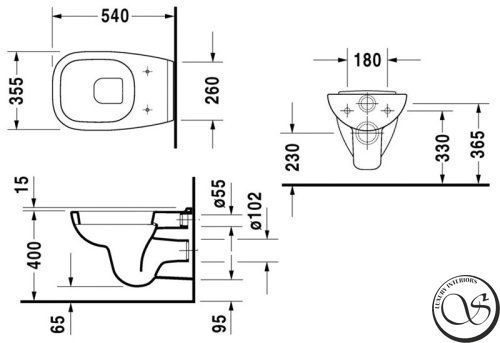 Подвесной унитаз DURAVIT D-CODE 22090900002 35,5*54см с сиденьем&nbsp;slow closing 22090900002+0067390000 фото