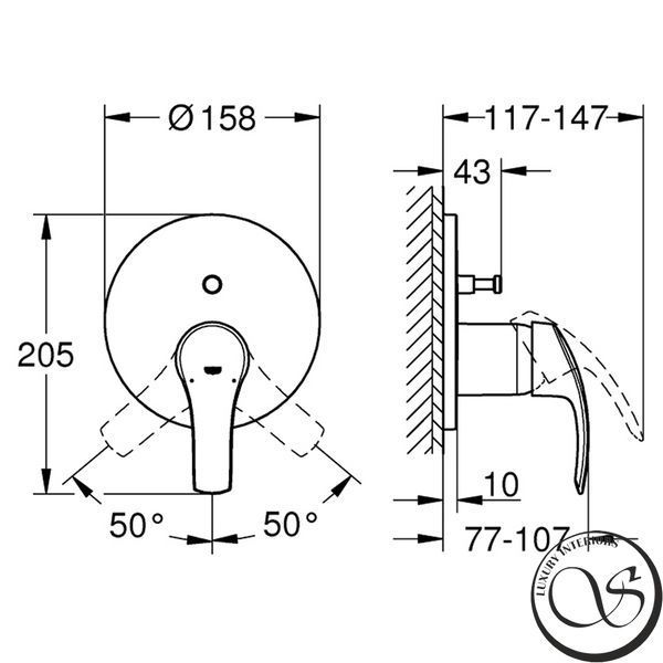 Внешняя часть смесителя для ванны GROHE Eurosmart&nbsp;хром 24043002 24043002 фото