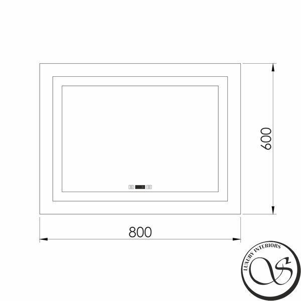 Зеркало подвесное IMPRESE KARLOV Option m08607600MC прямоугольное в раме с подсветкой, подогревом и часами 60*80см m08607600MC фото