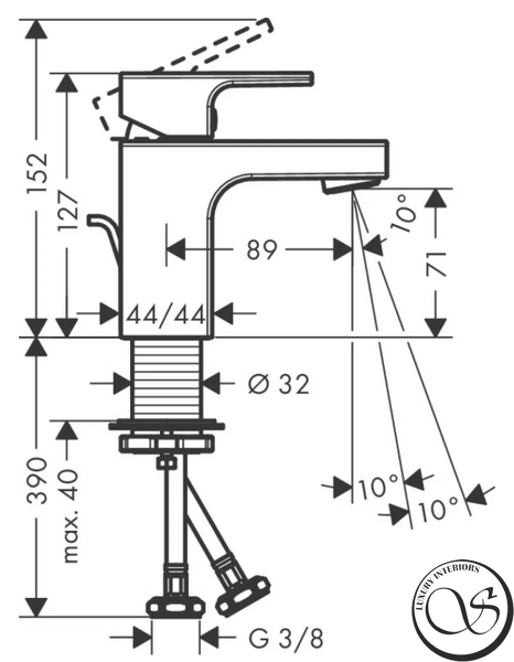 Смеситель для раковины 70 Hansgrohe Vernis Shape 71567000 хром 71567000 фото