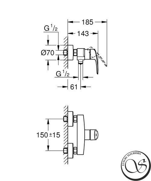 Смеситель для душа Grohe Eurosmart New, хром (33555003) 33555003 фото