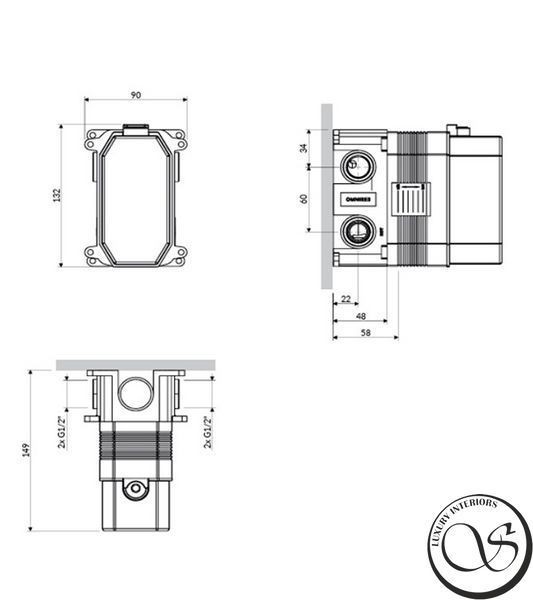 Скрытая часть смесителя OMNIRES BOX47X BOX47X фото