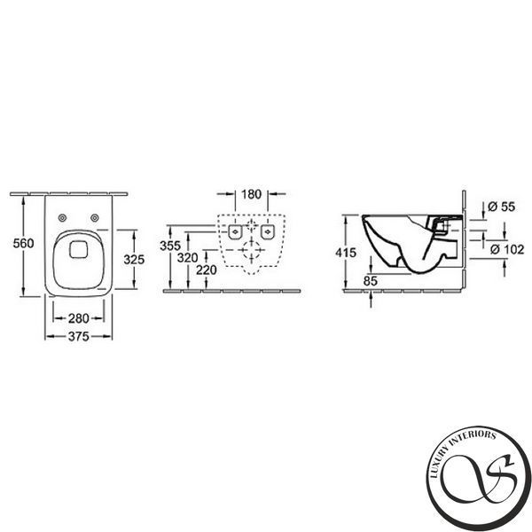 Подвесной унитаз Villeroy&Boch Venticello 4611RLR1 белый 560x375x415 мм 4611RLR1 фото