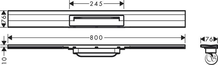 Верхняя часть слива для душа Hansgrohe RainDrain Flex для канала (прист) 70 см, Brushed Stainless Steel (56050800) 56050800 фото