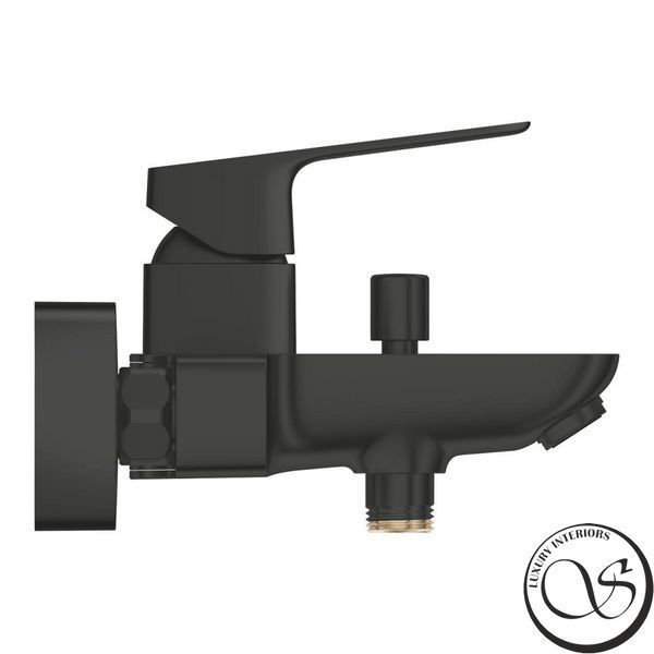 Baterie de baie Grohe Cubeo, monocomandă, montată pe perete, negru mat (1018132430) 1018132430 foto