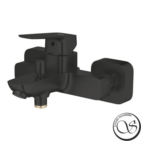 Baterie de baie Grohe Cubeo, monocomandă, montată pe perete, negru mat (1018132430) 1018132430 foto