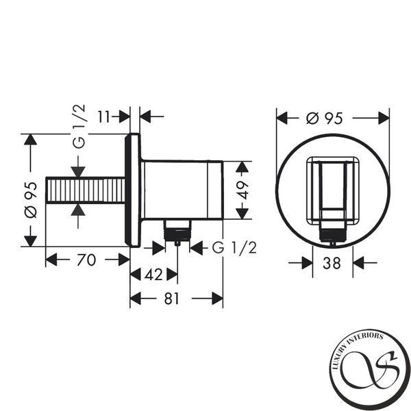 Conexiune furtun Hansgrohe HG Fixfit S 26888000 cu suport de duș 26888000 foto