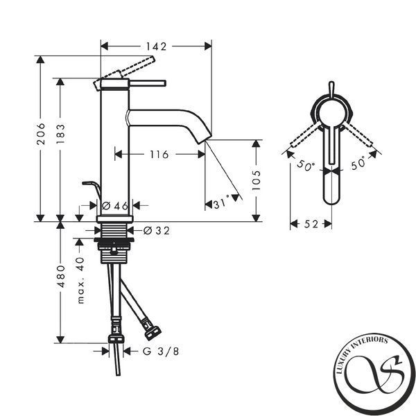 Смеситель Hansgrohe 110 Tecturis S для умывальника CoolStart 73311000 73311000 фото
