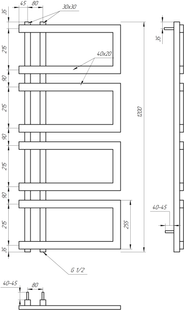 Полотенцесушитель GENESIS ENZO 1200x500 бронза Enzo 1200 бронза фото