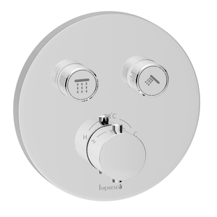 Cмеситель для ванны и душа IMPRESE KUCERA f04603401AH Smart Click скрытого монтажа (термостат 2 функции, кнопочное переключение, регулировка потока), хром f04603401AH фото